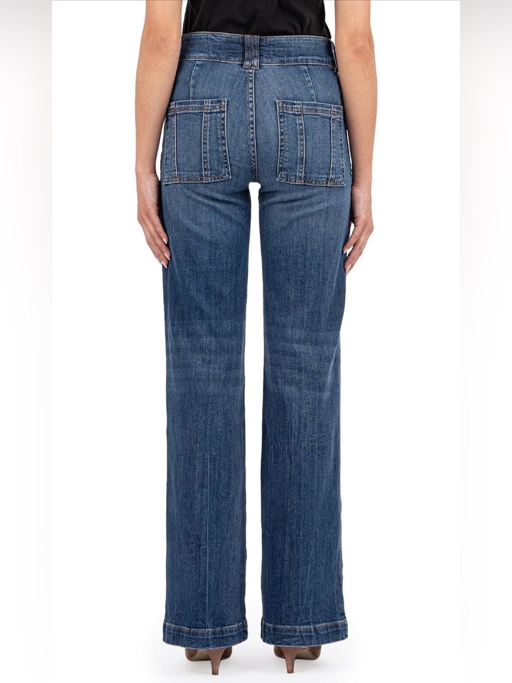 KUT from the Kloth Women’s Jodi High Rise Wide Leg Blue Denim Jeans Size 12 - Picture 3 of 13